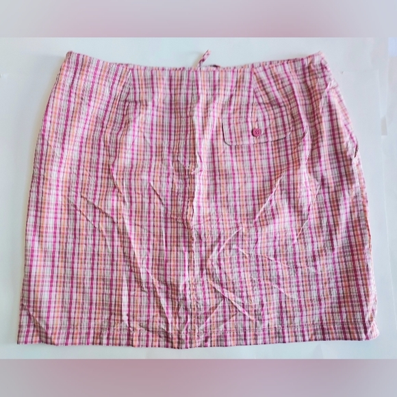 NWOT Vintage J.G. Hook Collection Pink Plaid Cotton Drawstring Skirt Size 16 - Picture 4 of 6